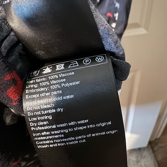 NEW BA&SH Isolde Dress Black Red Tie Dye Maxi Print Size 0 (Retail $420) NWOT - Picture 8 of 9